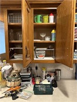 CONTENTS OF KITCHEN CABINET & COUNTER PICTURED