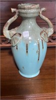 Chinoiserie Style Elephant Double Handle Vase
