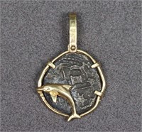 14K Gold Ancient Coin Pendant