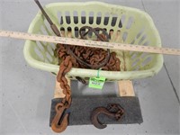 Log chain, hook and a cable; buyer confirm sizes;