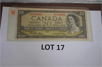 1954 Canadian $ 20.00 Bill