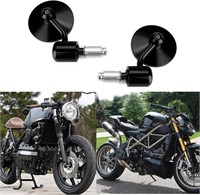 (P) Round 7/8" Handle Bar End Motorcycle Side Mir