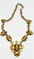 VINTAGE 16" ETRUSCAN REVIVAL GOLD TONE NECKLACE