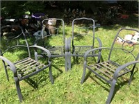 Lot of 4 Black Outdoor Chairs