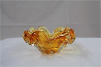 Chalet glass bowl, stamped, 6 X 3.25"H
