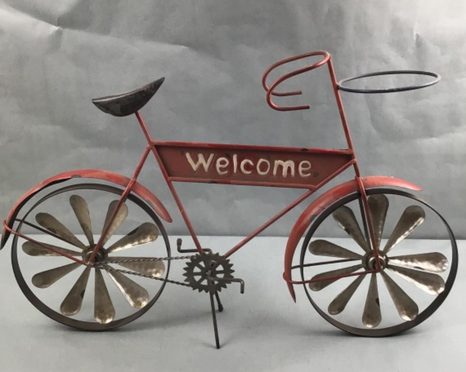 24” x 15” high Welcome metal bicycle