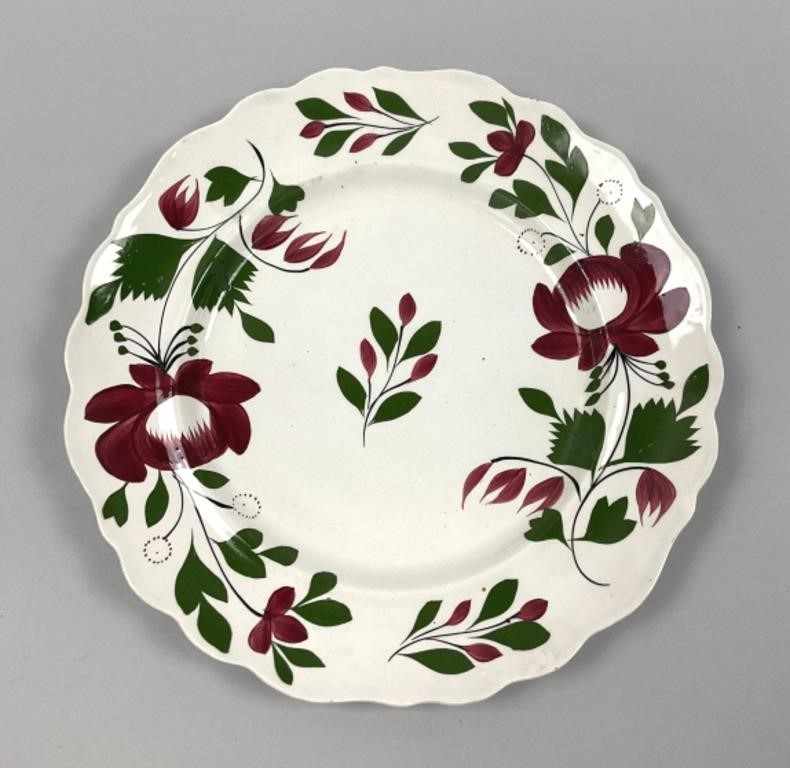 Early Adams Rose Staffordshire 10" Dinner Plate.