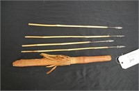 Hen Lance Spear Darts & Leather Quiver