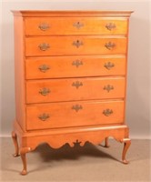 American Queen Anne Cherry Chest-on-Frame.