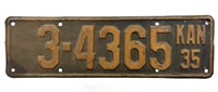 1935 Kansas License Plate