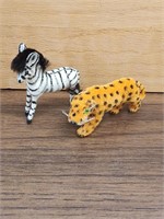Wagner-Tiere vintage Flocked Zebra and Cheetah