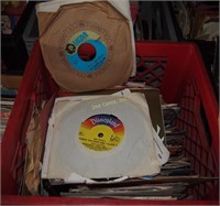 Vintage 45 Rpm Records Milk Crate Filled Lot