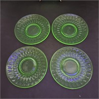 Vaseline Glass (Uranium) Saucers 4