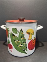 Vintage Enamel Ware Stock Pot with Lid