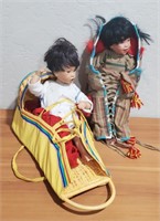 (2) Native American Indian Dolls W/ Pack