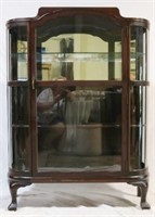Vintage china cabinet w/ curved glass sides