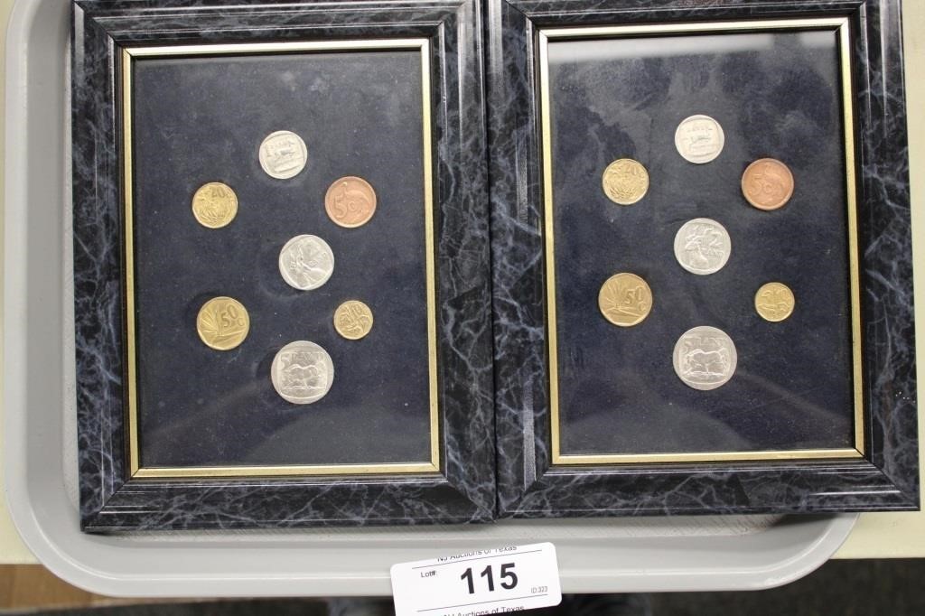 2PC SET OF FRAMED SOUTH AFRICAN COINS