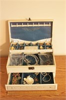 Jewelry Box Full of Jewelry & 14k Necklace