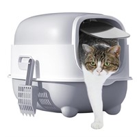 PAWZ Road Large Cat Litter Box with Lid Covered