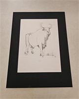 26R Bull Etching on Paper