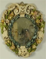 18th CENTURY WOOD CARVED FRAMED MIRROR