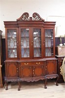 Large mahogany 2 piece breakfront, see side photo