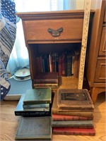 Side Table and Vintage Books