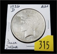 1926-D Peace dollar, AU
