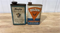 Maytag and Oilzum oil cans