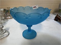 SATIN GLASS COMPOTE