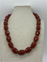 Sterling Silver Faceted Carnelian Necklace