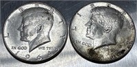 (2) Kennedy Half Dollars See Photos for Details