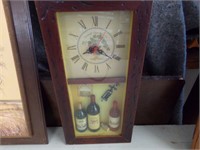 Clock w/ shadowbox bottles