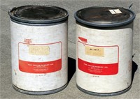 Pair of Cardboard Barrels with Metal Rims