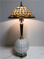 Tiffany Style Lamp with opalescent base 29”