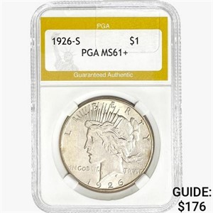 1926-S Silver Peace Dollar PGA MS61+
