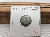 1933 CANADA 10 CENT COIN