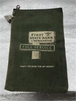 Vintage First State Bank Of Newcastle Bank Bag