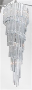 Venini Triedri Glass Cascading Spiral Chandelier