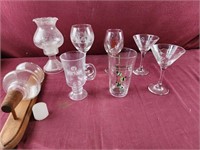 Drink wine Glasses, votive and sconce,
