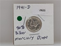 1941-D 90% Silv Mercury Dime