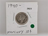 1940-D 90% Silv Mercury Dime