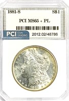 1881-S Morgan Silver Dollar MS-65 + PL