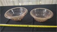 PINK DEPRESSION GLASS MIXING BOWLS