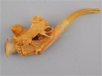 Carved Meerschaum Pipe.Two Dogs.