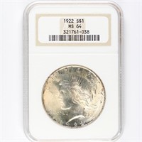 1922 Peace Dollar NGC MS64