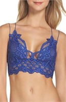 (Large)Free People Adella Lace Bralette - Blue,