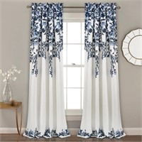 X1035  Lush Decor Tanisha Navy Floral 84 x 52 Pa