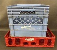 Vintage Coca Cola and Goldenrod Crates
