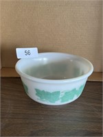 Milk Glass Ivy Pattern Mixing Bowl, 7" diameter